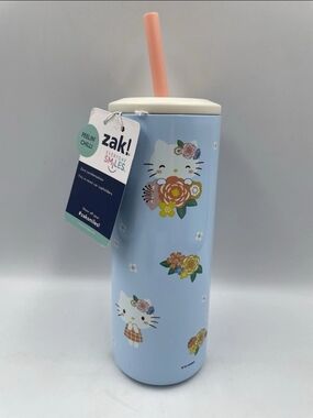 Sanrio Light Blue Floral Tumbler with Yellow Accents